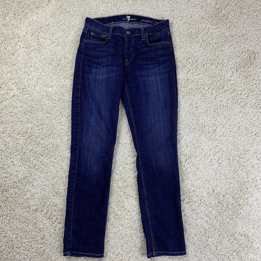 7 For All Mankind Josefina Skinny Boyfriend Jeans Womens 24 (24x27) Button-Fly